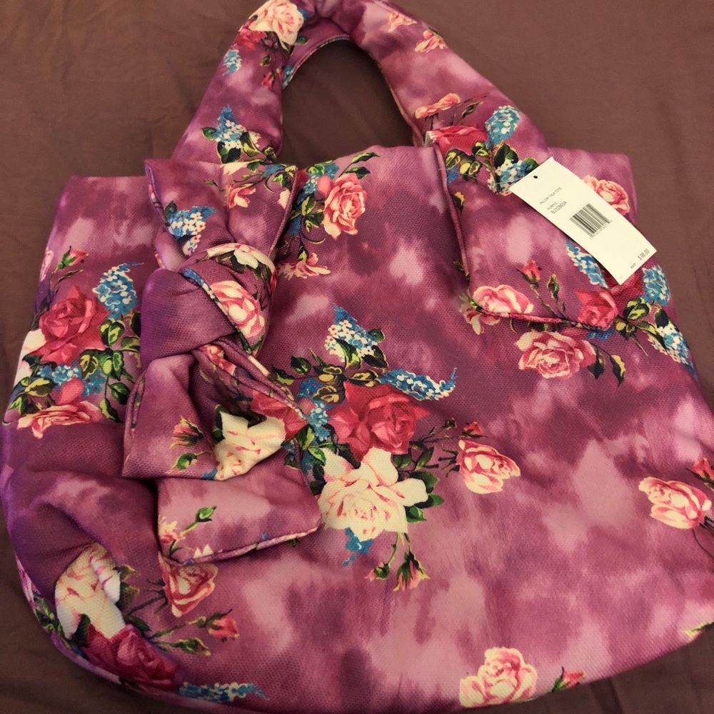 Betsey Johnson Pillow Talk Purple Multicolored Floral Oversized Tote NWT